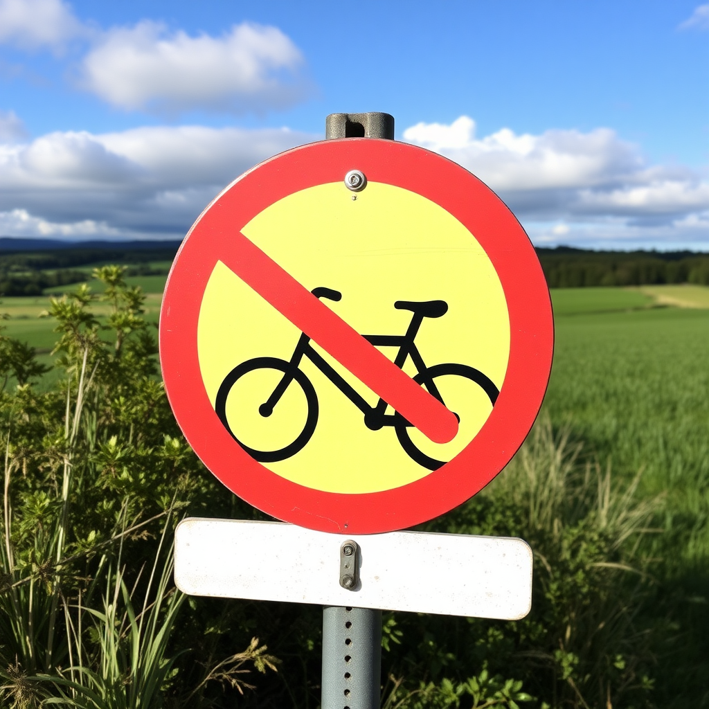 no cycling road sign