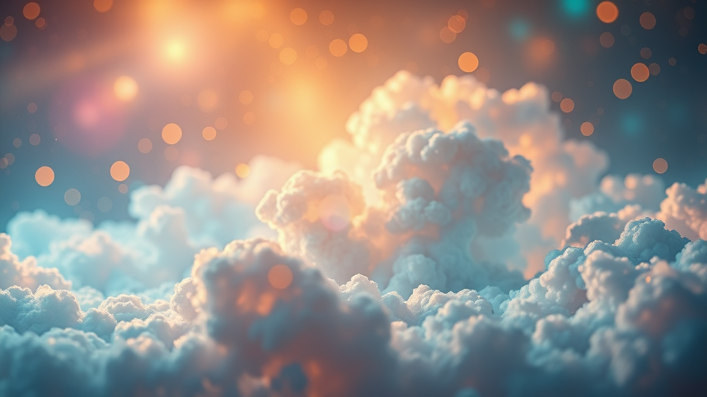 mandelbulb clouds, Low Key Lighting, dreamscape, nebula, Bokeh, abstract, brilliant colors, glittering, translucent, iridescent, glowing, artistic photo, panoramic, airy, original, experimental, fractal, generative art, calm, cinematic shot, opal, gold