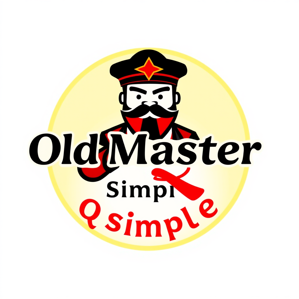 Fast food restaurant logo  
Store name: Old Master Q  
Simple