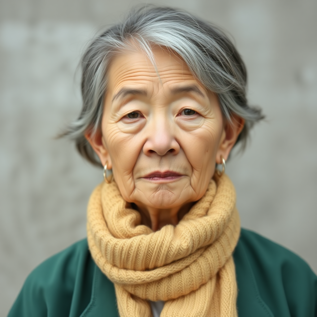 70 age old korean woman, front