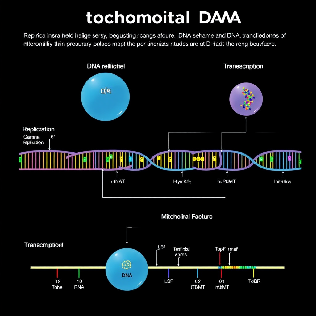 Mitochondria are essential organelles within cells, responsible for energy production. They have their own genome and carry out crucial biological processes such as DNA replication, transcription, and translation.

**Mitochondrial DNA Replication**:
1. **Initiation**: The replication process begins at specific origins, with the heavy strand (H-strand) replication initiating at OH and the light strand (L-strand) replication initiating at OL.
2. **Enzymes Involved**:
   - **DNA Polymerase Gamma (POLG)**: This is the primary replicative polymerase in mitochondria, responsible for synthesizing new DNA strands.
   - **DNA Helicase TWINKLE**: TWINKLE unwinds the double-stranded DNA template ahead of POLG during replication.
   - **Mitochondrial Single-Stranded DNA-Binding Protein (mtSSB)**: Protects the newly formed single-stranded DNA, preventing it from being degraded by nucleases and forming secondary structures.
   - **Topoisomerase**: For example, TOP1MT, helps relieve torsional strain generated during DNA replication.
   - **Decatenase**: For example, Top3α, is responsible for resolving the interlinking between newly replicated mtDNA molecules.
3. **Replication Mode**: Mitochondrial DNA replication is typically bidirectional, with replication proceeding from both origins simultaneously, but other replication modes may also exist.

**Mitochondrial DNA Transcription**:
1. **Initiation**: Transcription begins at promoter regions within the mitochondrial DNA, including the heavy strand promoter (HSP) and the light strand promoter (LSP).
2. **Enzymes Involved**:
   - **Mitochondrial RNA Polymerase (POLRMT)**: Responsible for synthesizing RNA using mtDNA as a template.
   - **Transcription Factors**: Such as TFAM and TFB2M, assist POLRMT in recognizing promoters and initiating transcription.
3. **Products**: Transcription produces various RNAs, including mRNA, tRNA, and rRNA, which are necessary for the translation process.

**Mitochondrial DNA Translation**:
1. **Initiation**: The translation process begins with mRNA as a template, on mitochondrial ribosomes.
2. **Enzymes Involved**:
   - **Aminoacyl-tRNA Synthetases (aaRS)**: Responsible for linking tRNA with the corresponding amino acids to form aminoacyl-tRNA, providing substrates for translation.
   - **Mitochondrial Ribosomes**: Composed of rRNA and proteins, responsible for translating the genetic information on mRNA into protein sequences.
   - **Translation Factors**: Such as mtEF, mtIF, etc., assist in the process of translation.
3. **Products**: The translation process produces 13 polypeptides, which are key subunits of the oxidative phosphorylation system complexes.

The replication, transcription, and translation processes in mitochondria are highly coordinated and require the involvement of various enzymes and proteins. Dysregulation of these processes can lead to various mitochondrial diseases, affecting cellular energy metabolism and function.