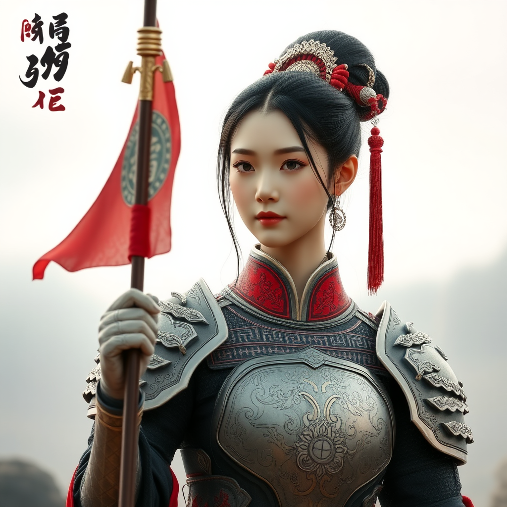 A pure and beautiful armored Chinese real girl.