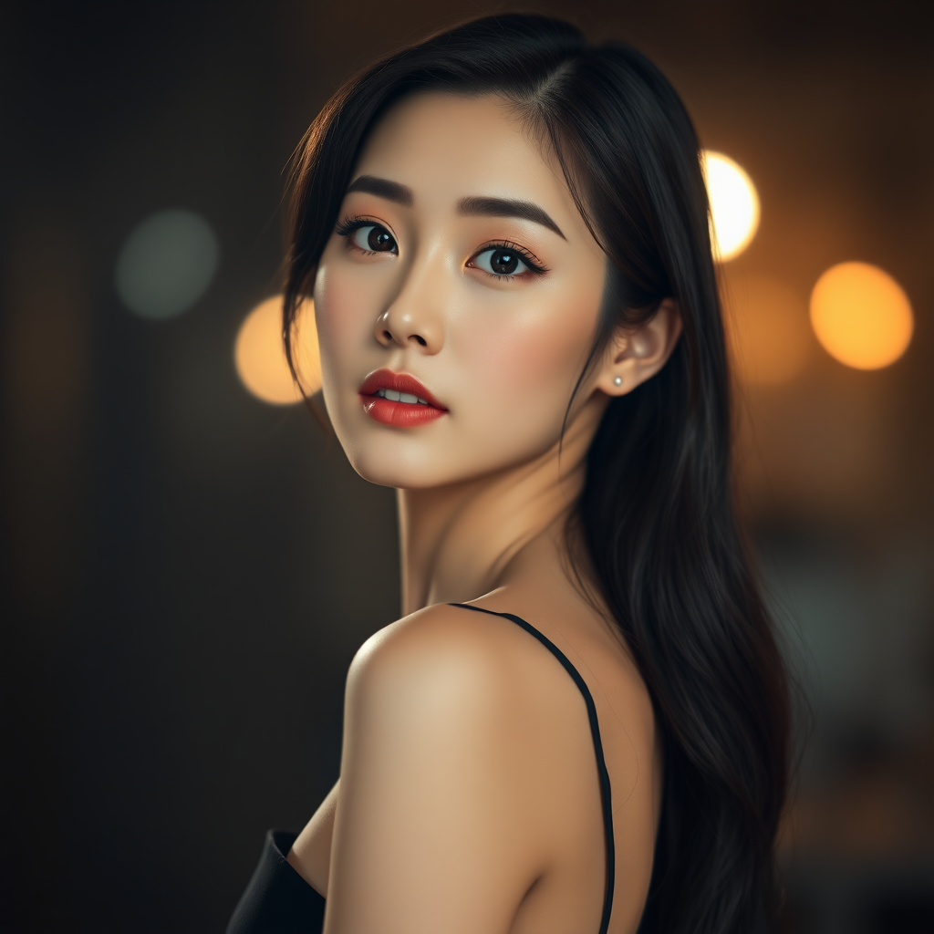 Portrait of a pretty Korean woman in a tight dress, real, film set, 85mm lens, Cinematic, Color Grading, Editorial Photography, Photography, shot on CANON R5, 85mm lens, Photoshoot, Depth of Field, DOF, Tilt Blur, Shutter Speed 1/100, F/8, White Balance, 32k, Super-Resolution, Megapixel, ProPhoto RGB, VR, tall, epic, artgerm, alex ross, Halfrear Lighting, Backlight, Natural Lighting, Incandescent, Optical Fiber, Moody Lighting, Cinematic Lighting, Studio Lighting, Soft Lighting, Volumetric, dark Lighting, Accent Lighting, Global Illumination, Screen Space Global Illumination, Ray Tracing Global Illumination, Red Rim light, cool color grading 45%, Optics, lightroom, Scattering, Glowing, Shadows, Rough, Shimmering, Ray Tracing Reflections, Lumen Reflections, Screen Space Reflections, Diffraction Grading, Chromatic Aberration, GB Displacement, Scan Lines, Ray Traced, Ray Tracing Ambient Occlusion, Anti-Aliasing, FKAA, TXAA, RTX, SSAO, Shaders, OpenGL-Shaders, GLSL-Shaders, Post Processing, Post-Production, Cel Shading, Tone Mapping, CGI, VFX, SFX, insanely detailed and intricate, hypermaximalist, elegant, hyper realistic, super detailed, dynamic pose, centered, photography, ultra hd --ar 2:3 --v 4