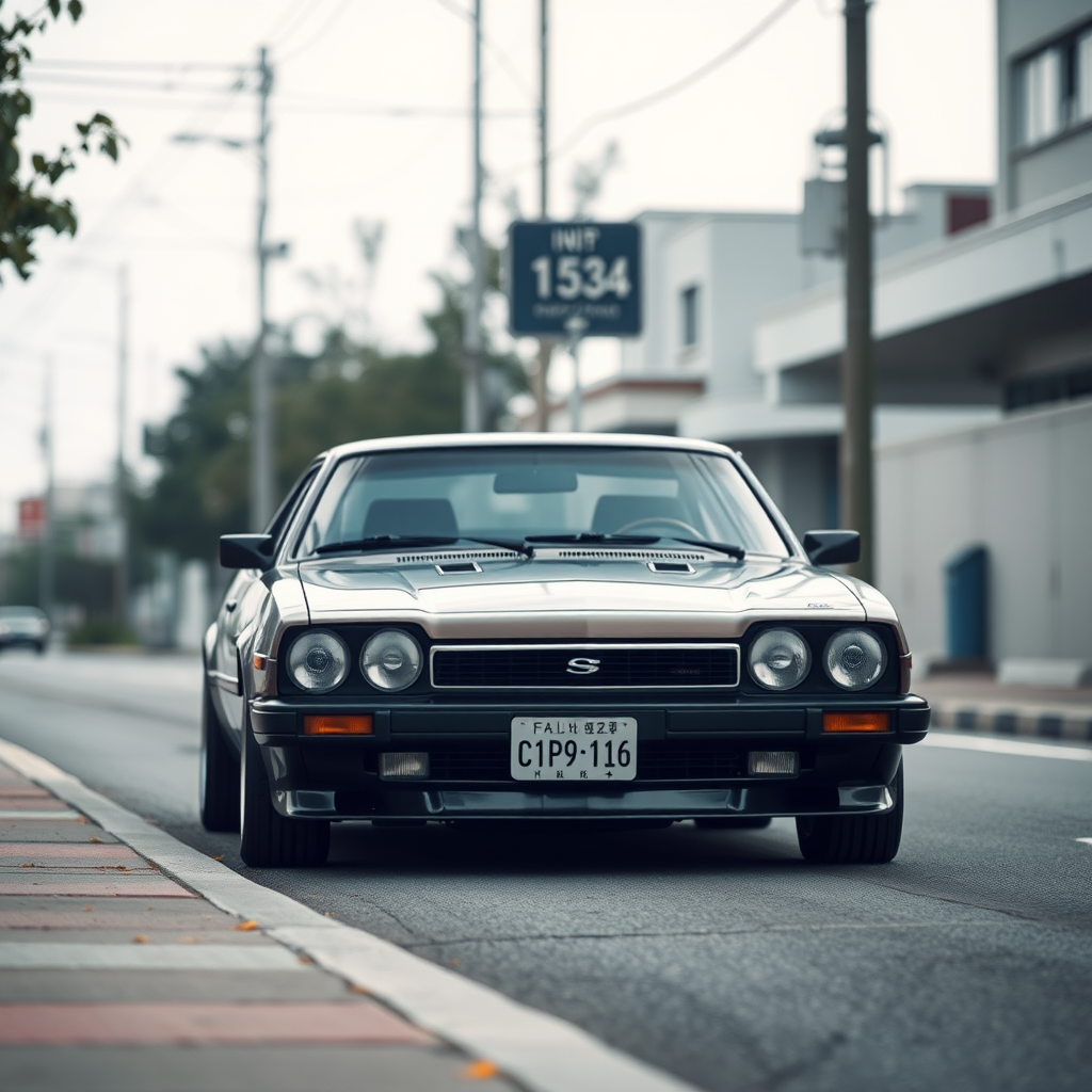 the car is parked on the side of the road, inspired by Taiyō Matsumoto, tumblr, restomod, nd4, c4