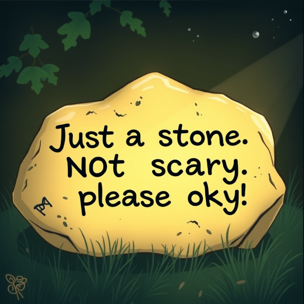 Just a stone NOT scary please okay