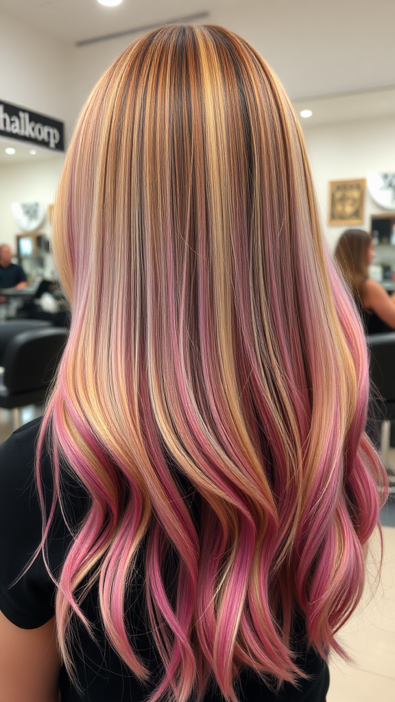 Hair in various colors, in high definition, in the background, hair salon