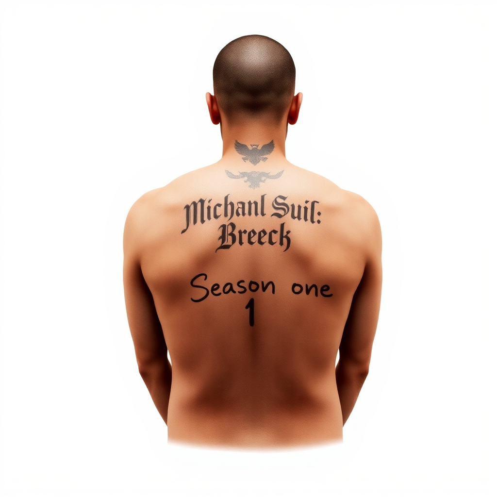 A template of the exact tattoo on the back of the Prison Break character, "'Micheal Scofield" from Season one of Fox's Prison Break.