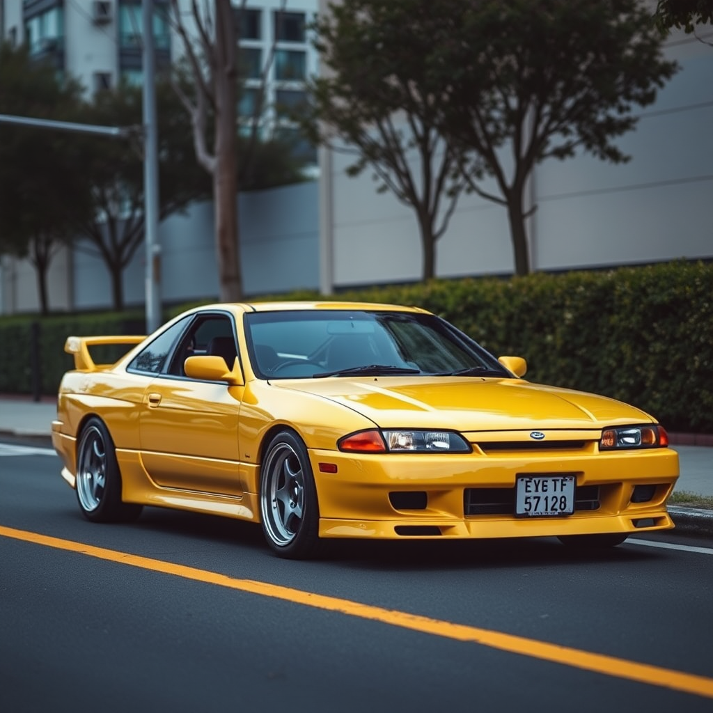 Nissan Silvia S14 the car is parked on the side of the road, inspired by Taiyō Matsumoto, tumblr, restomod, nd4, c4