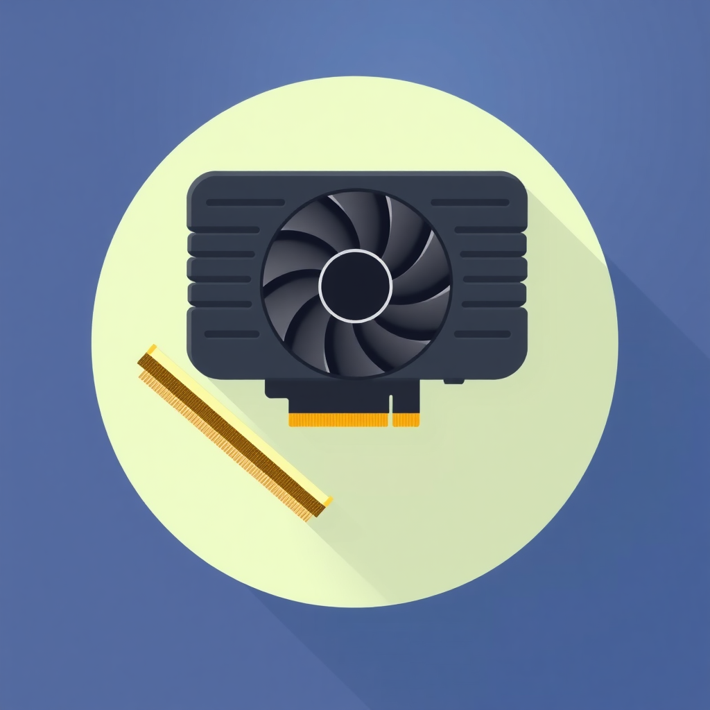 flat icon of graphics card