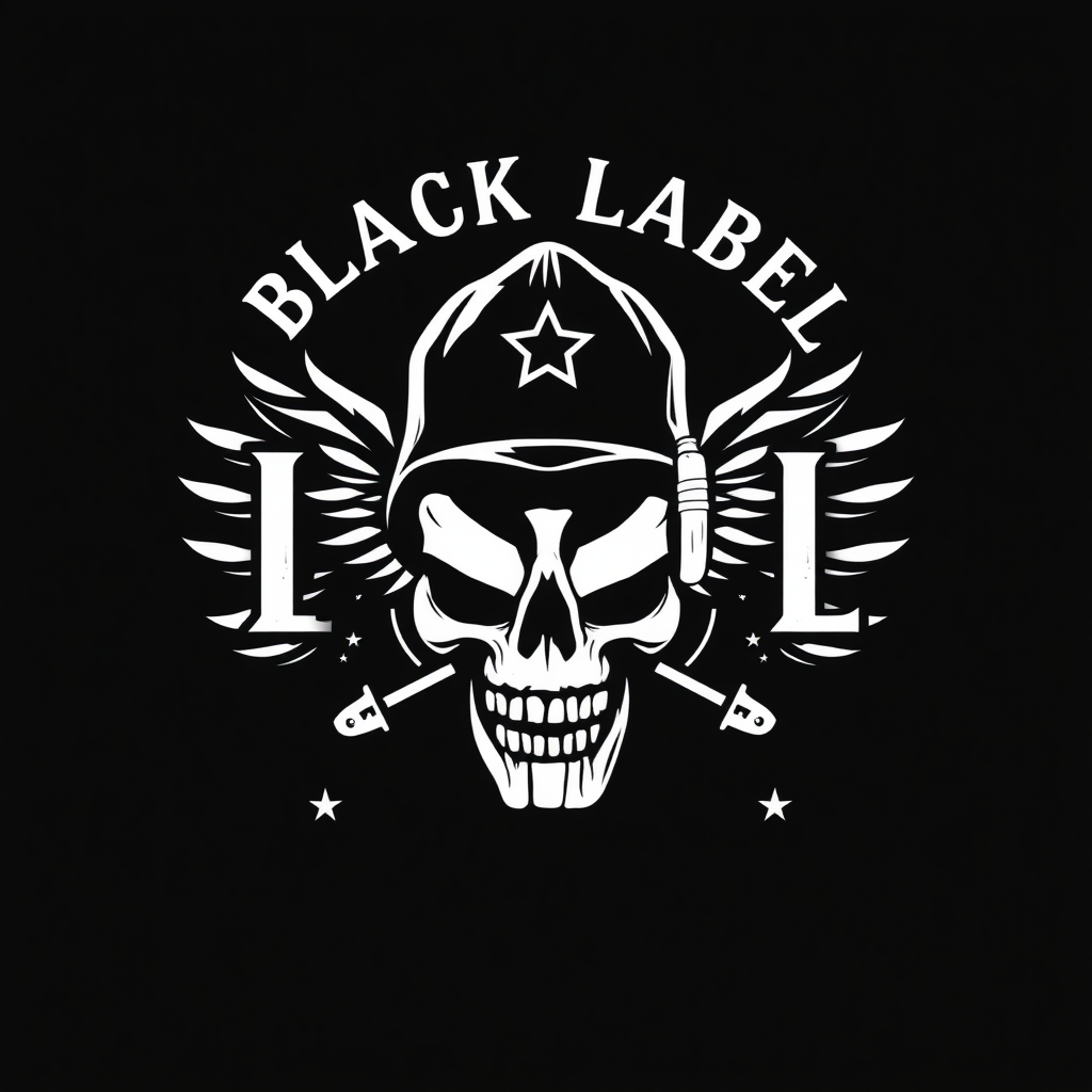 A logo design for a street wear clothing brand 'Black Label Wear'. Include details that are about passion, honor, etc.