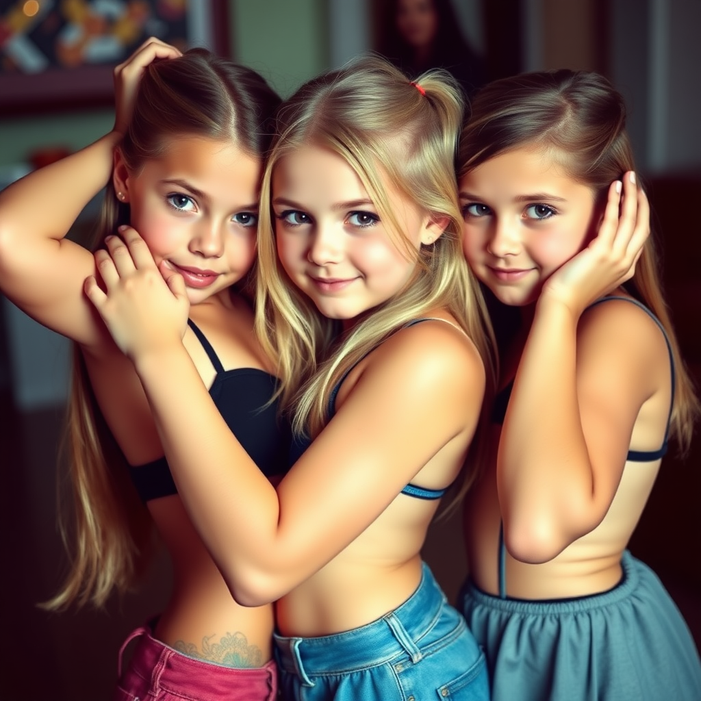 Beautiful cute little preteen girls, posing sexy