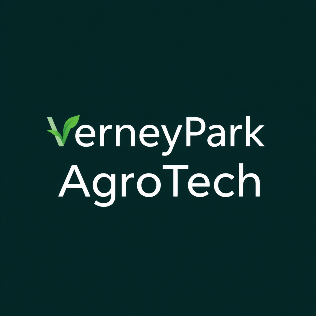 To create a visually striking and memorable logo for "VerneyPark-AgroTech," the design should reflect innovation, sustainability, and the forward-thinking nature of agricultural technology. The logo should evoke a sense of growth, connection with nature, and cutting-edge solutions.

Incorporating natural elements like leaves, crops, or a subtle depiction of the earth can symbolize the agricultural focus, while sleek, modern lines or abstract shapes can highlight the technology aspect. The typography should be clean and contemporary, with "VerneyPark" standing strong and distinguished, while "AgroTech" can be presented in a way that reflects innovation—perhaps with a futuristic font or stylized design.

A color palette inspired by nature, such as earthy greens, blues, or rich browns, can create a connection to the agricultural world, balanced with a hint of metallic or tech-inspired hues to convey modernity and innovation. The overall logo should merge the concepts of tradition and technology, representing VerneyPark-AgroTech’s role in revolutionizing agriculture while staying rooted in the environment.