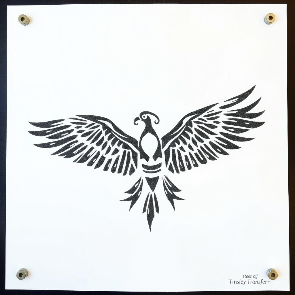 stencil template of the tattoo designed by Tom Berg and created by Tinsley Transfer for Micheal Scofield