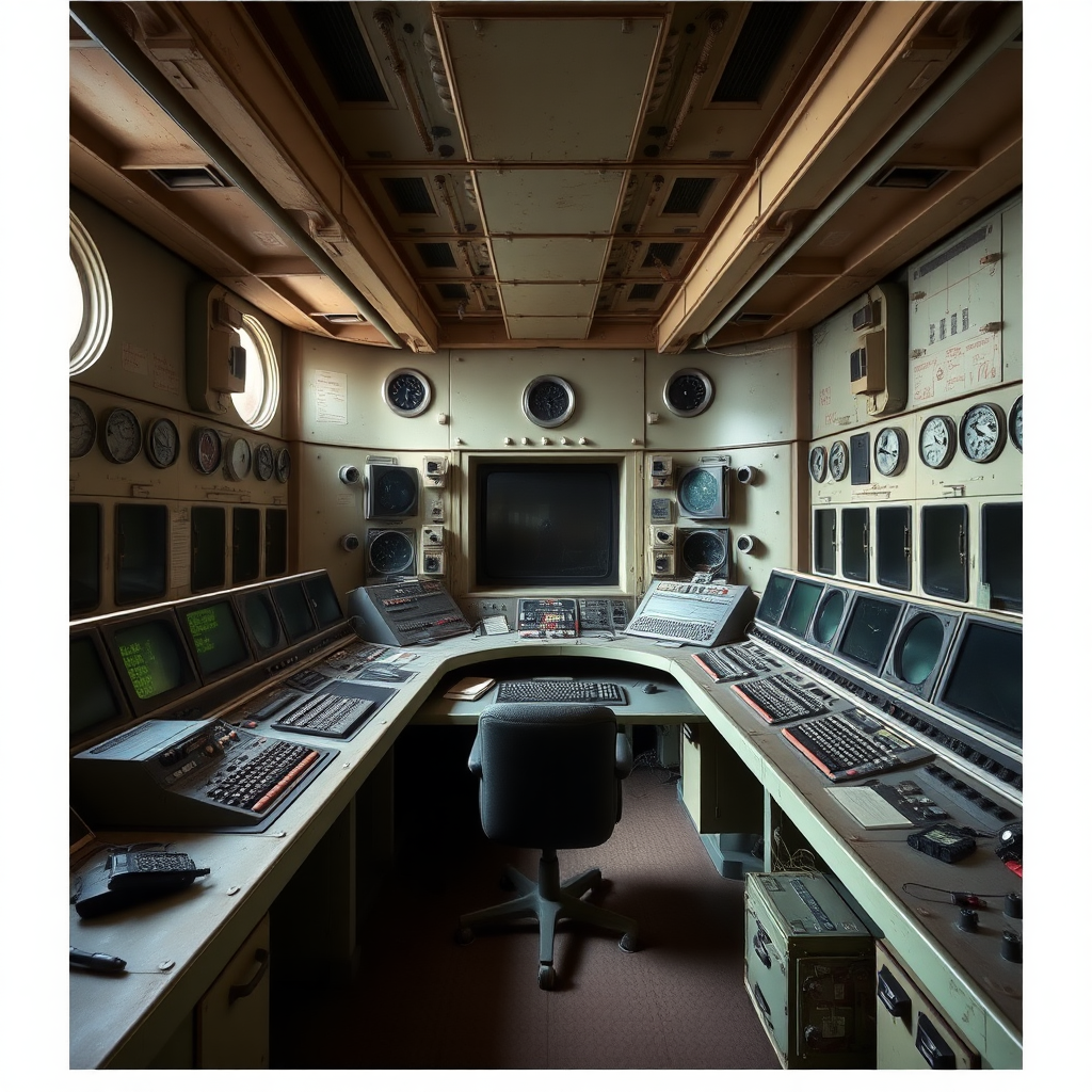 the control room of an old nuclear reactor.