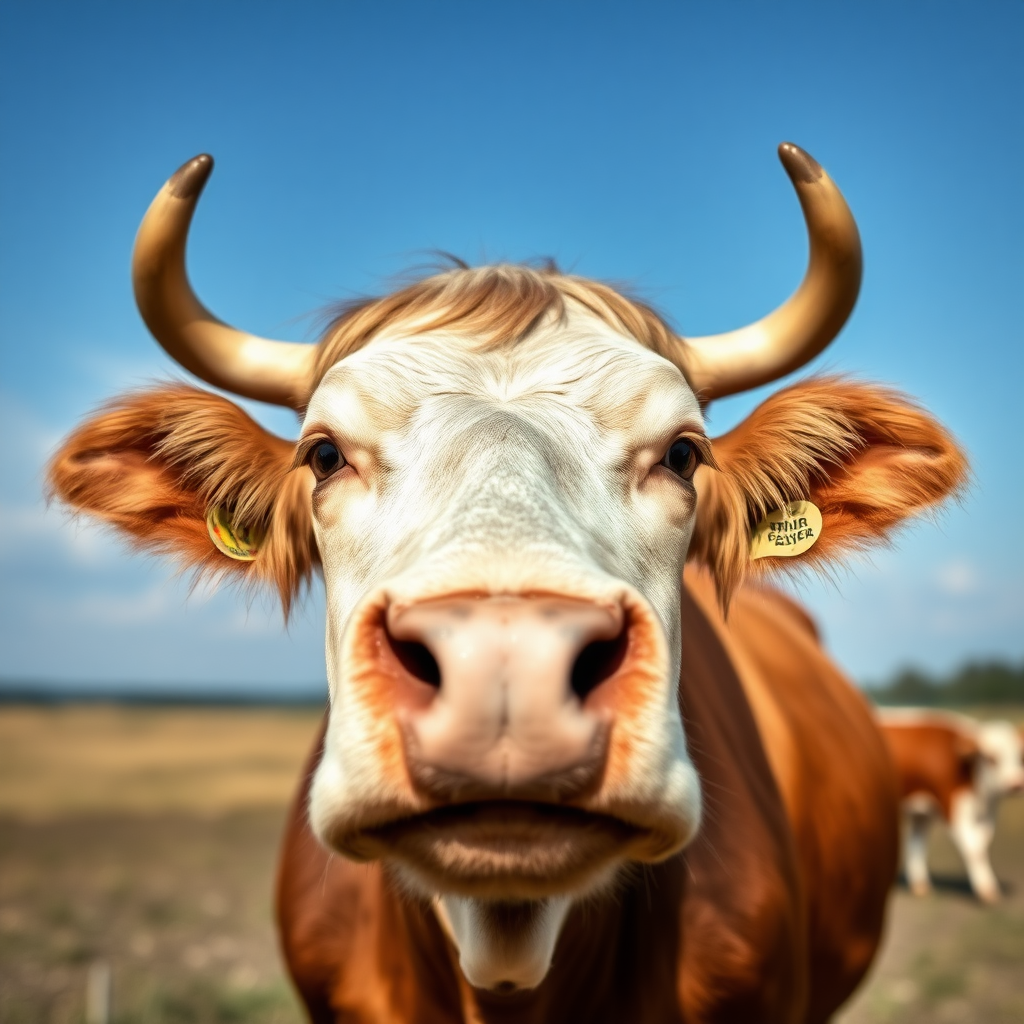 Danish, female veterinarian, cattle, frontal view