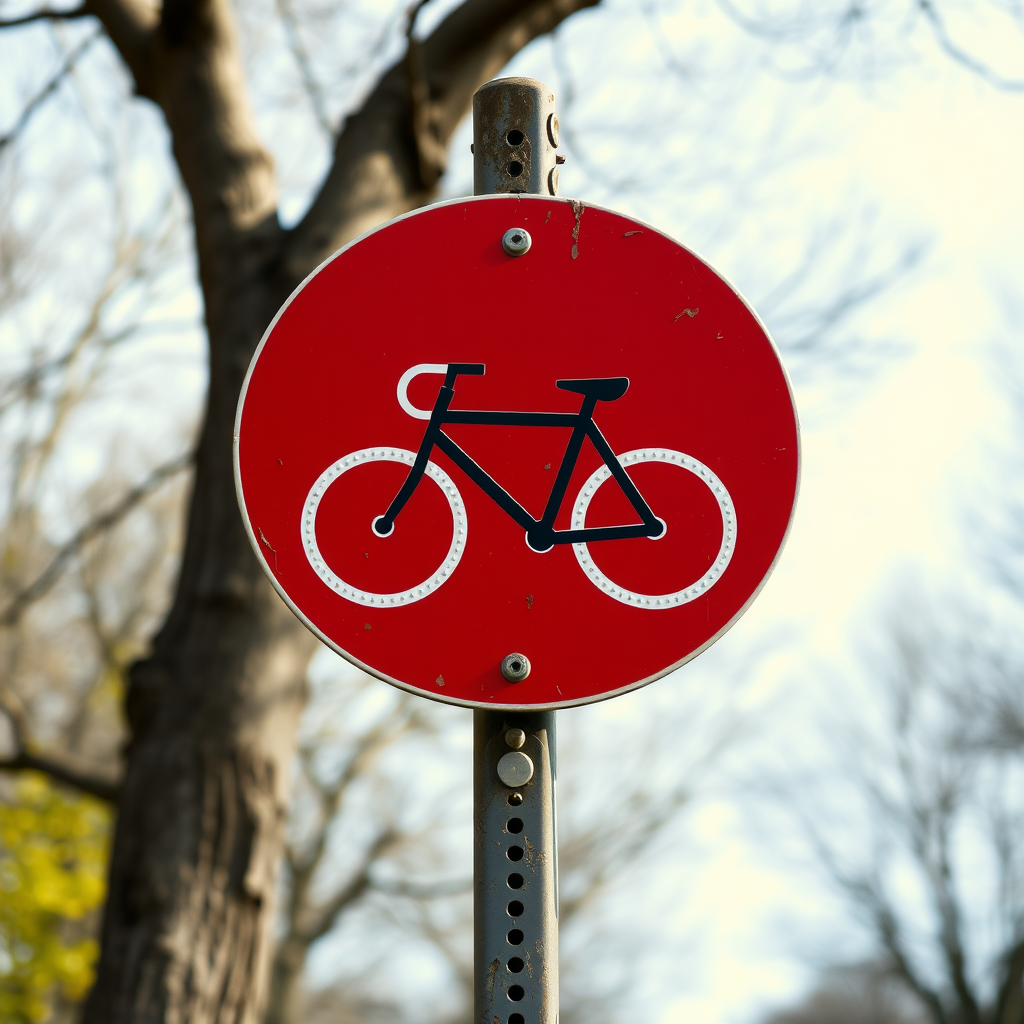 old cycling road sign