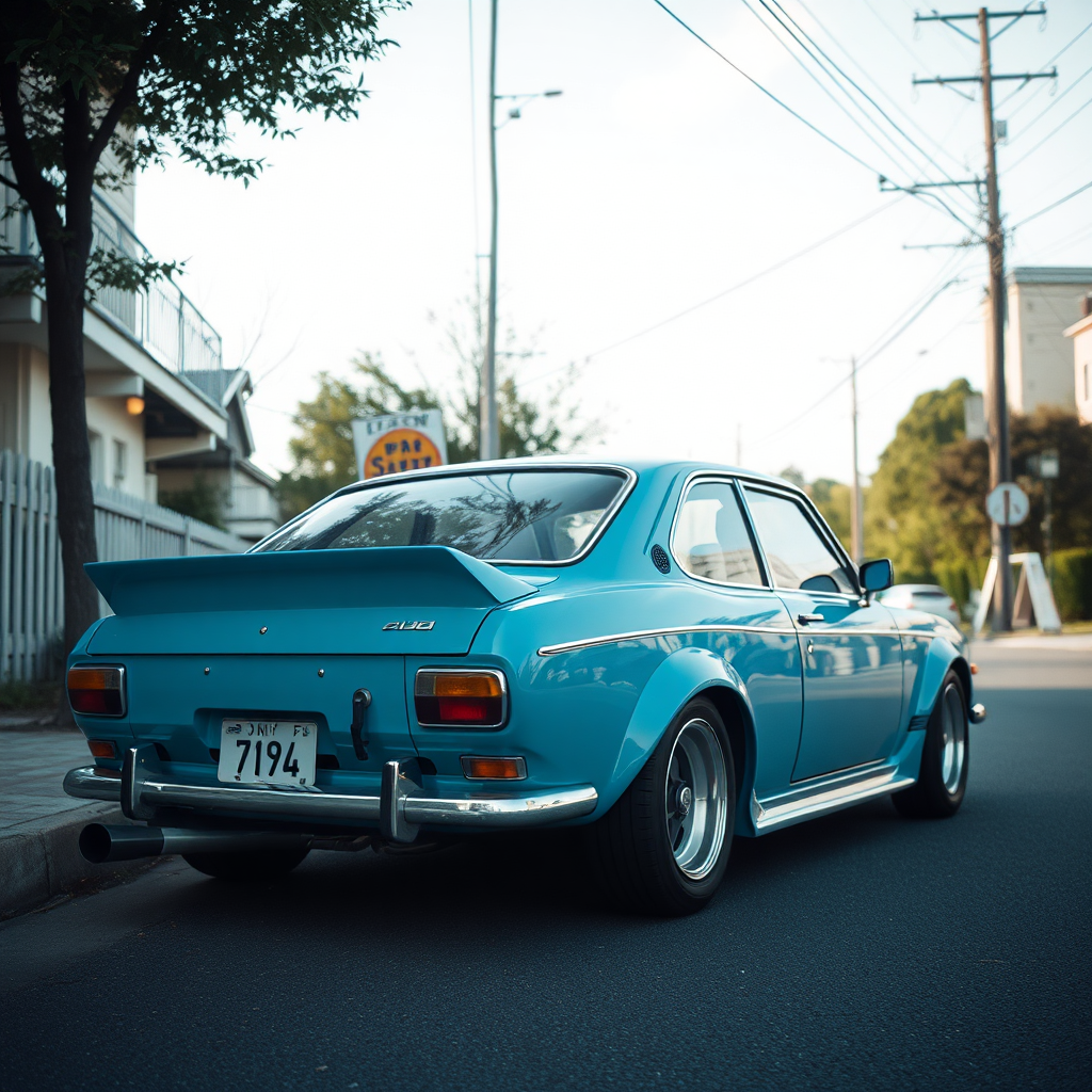 the car is parked on the side of the road, inspired by Taiyō Matsumoto, tumblr, restomod, nd4, c4