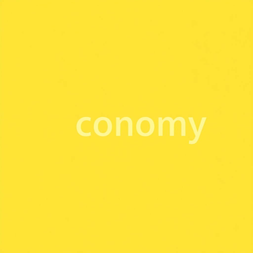 create an image with a text in the center that says: "economy" and with a yellow background