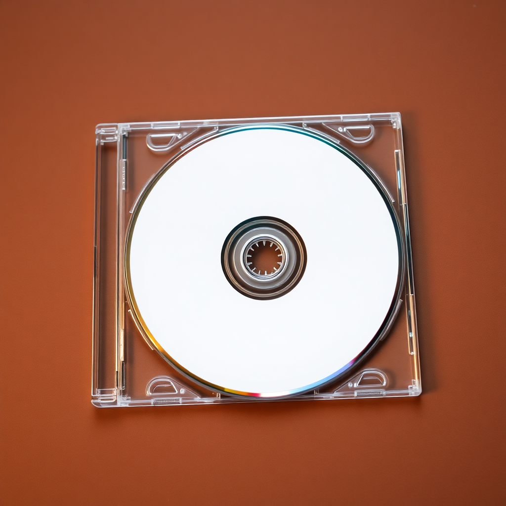 a blank CD case closed