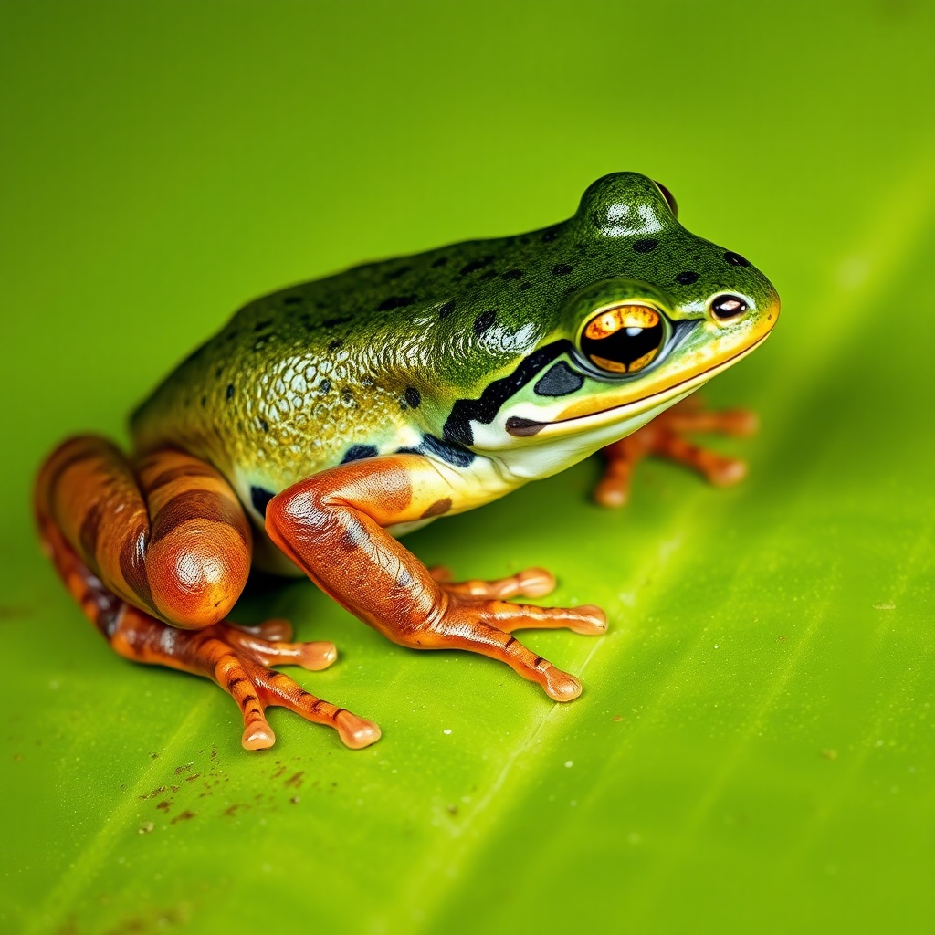 a full-length highly detailed image of a frog with a horsefly-shaped body, in the style of award winning wildlife photography