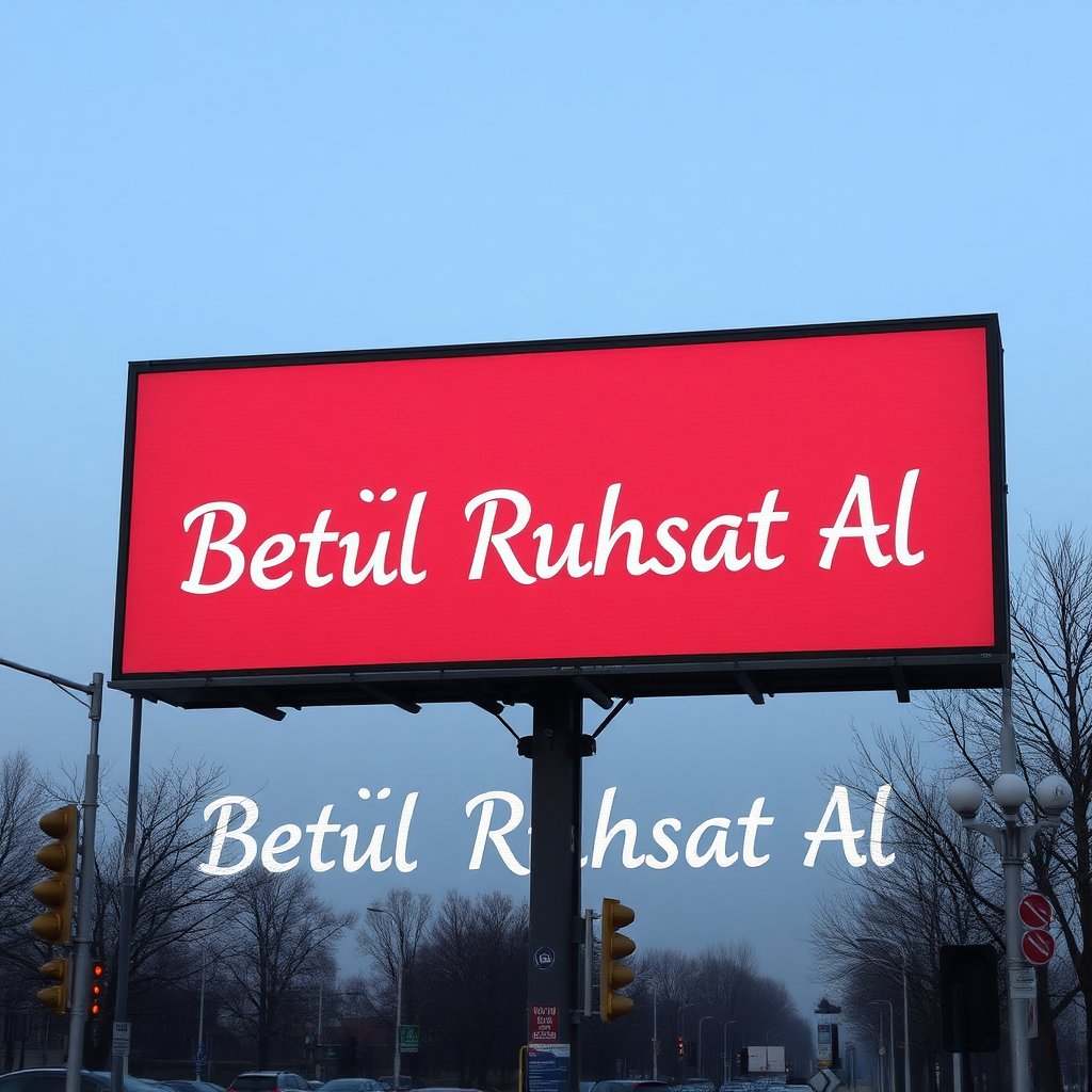 "Betül Ruhsat Al" is written on billboards.