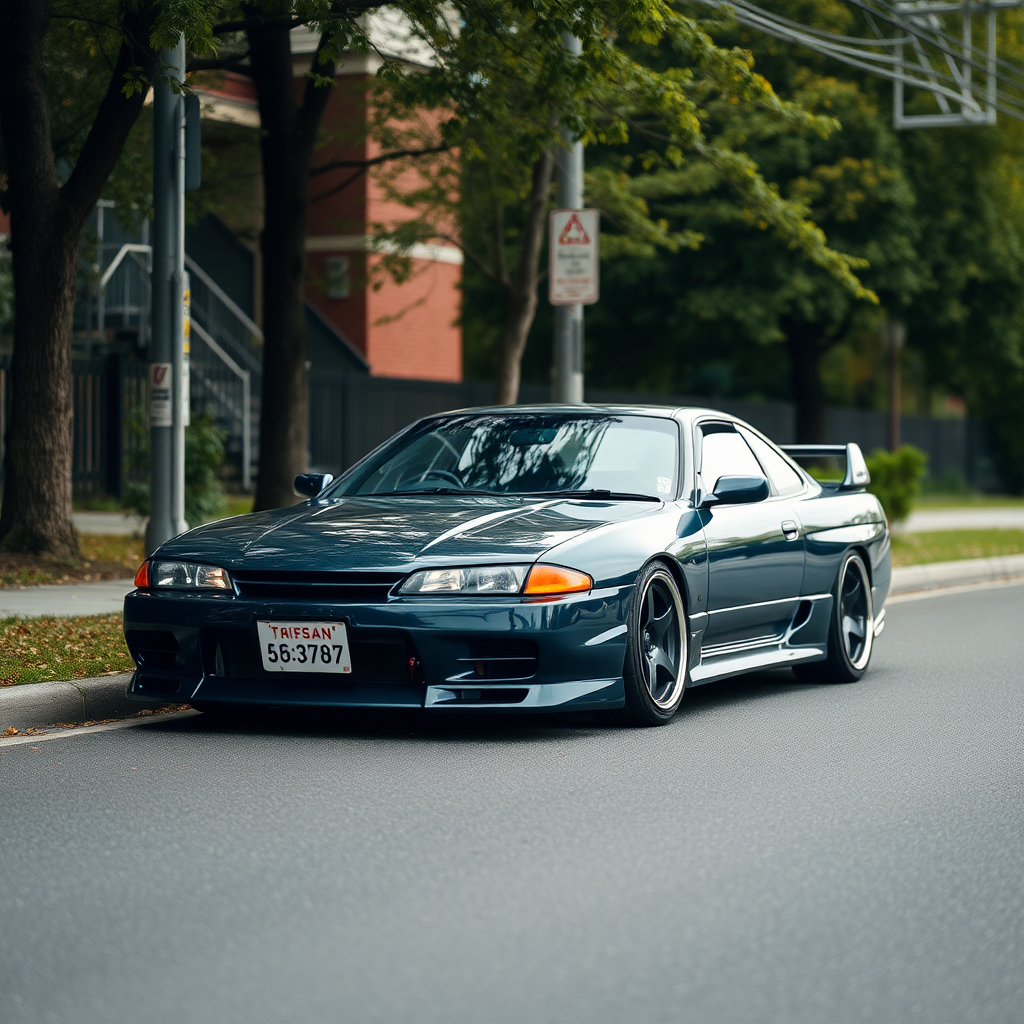 Nissan Silvia S14 the car is parked on the side of the road, inspired by Taiyō Matsumoto, Tumblr, restomod, ND4, C4