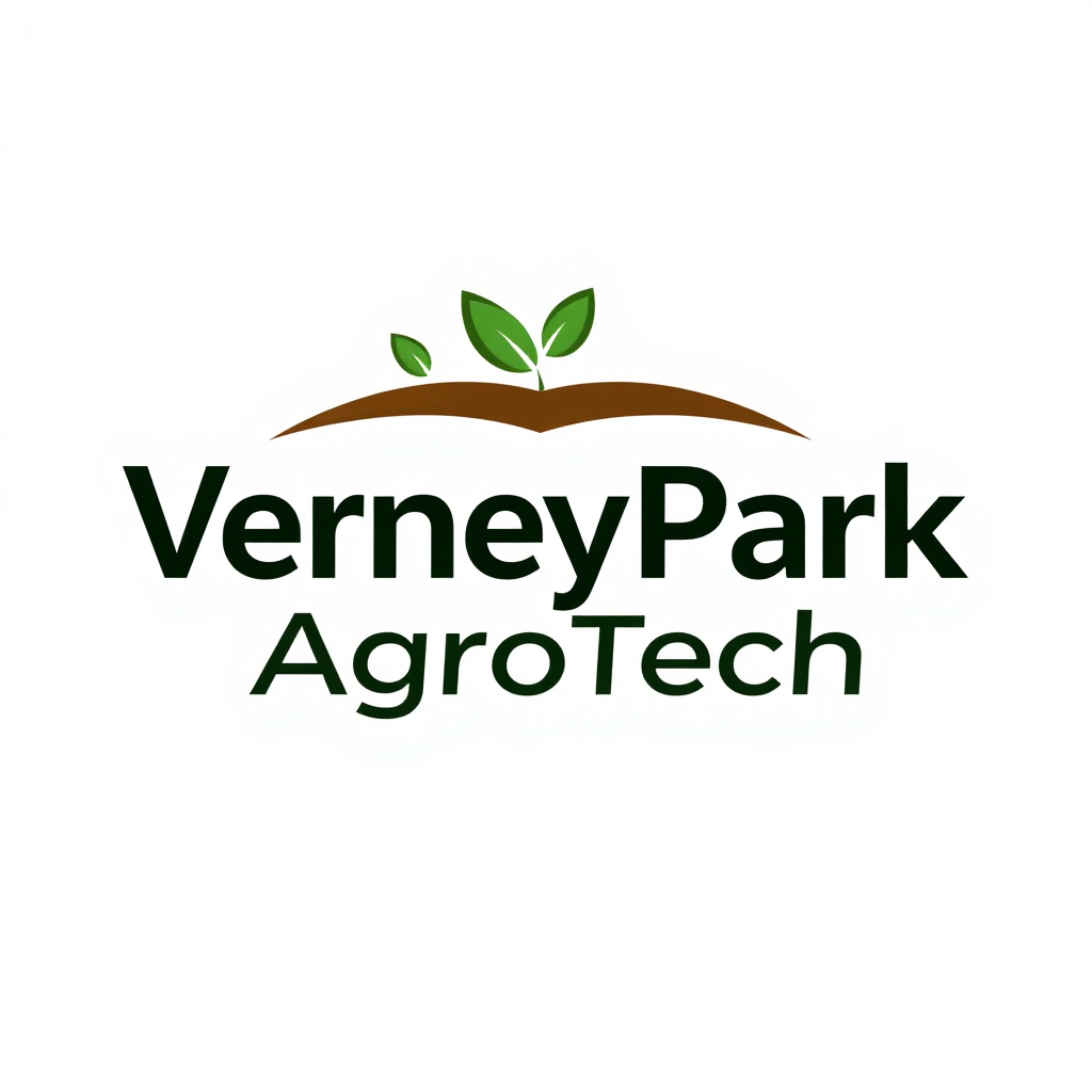 To create a visually striking and memorable logo for "VerneyPark-AgroTech," the design should reflect innovation, sustainability, and the forward-thinking nature of agricultural technology. The logo should evoke a sense of growth, connection with nature, and cutting-edge solutions.

Incorporating natural elements like leaves, crops, or a subtle depiction of the earth can symbolize the agricultural focus, while sleek, modern lines or abstract shapes can highlight the technology aspect. The typography should be clean and contemporary, with "VerneyPark" standing strong and distinguished, while "AgroTech" can be presented in a way that reflects innovation—perhaps with a futuristic font or stylized design.

A color palette inspired by nature, such as earthy greens, blues, or rich browns, can create a connection to the agricultural world, balanced with a hint of metallic or tech-inspired hues to convey modernity and innovation. The overall logo should merge the concepts of tradition and technology, representing VerneyPark-AgroTech’s role in revolutionizing agriculture while staying rooted in the environment.