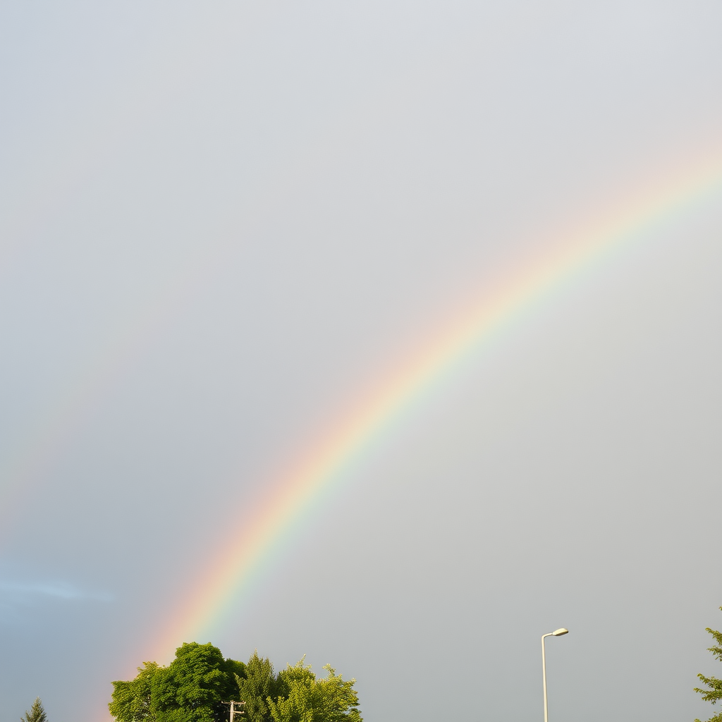 The sky, a seven-colored rainbow.