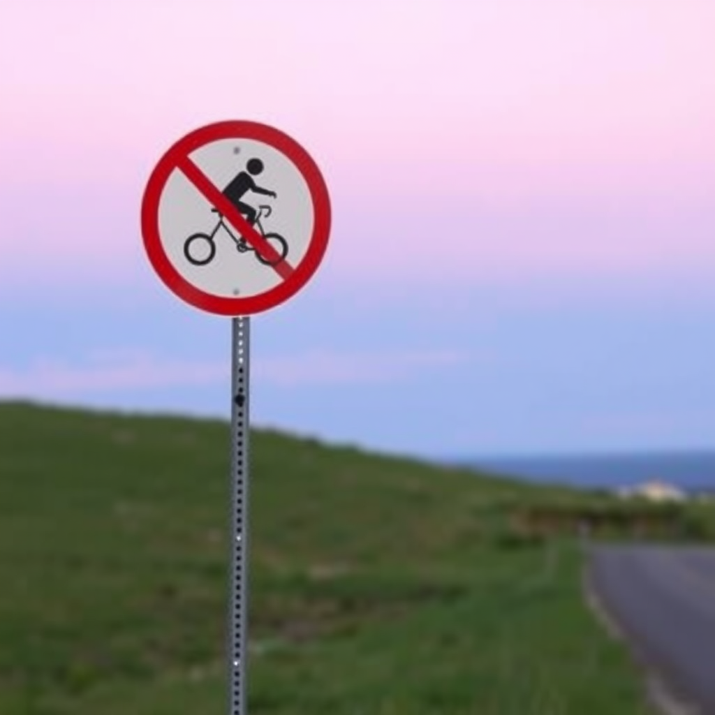 no cycling dress sign