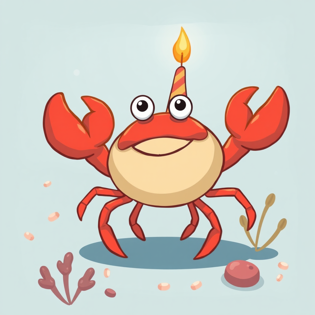 crab cartoon birthday