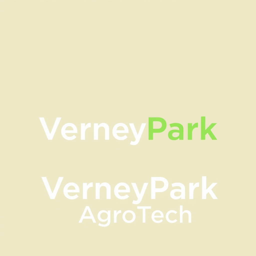 To create a visually striking and memorable logo for "VerneyPark-AgroTech," the design should reflect innovation, sustainability, and the forward-thinking nature of agricultural technology. The logo should evoke a sense of growth, connection with nature, and cutting-edge solutions.

Incorporating natural elements like leaves, crops, or a subtle depiction of the earth can symbolize the agricultural focus, while sleek, modern lines or abstract shapes can highlight the technology aspect. The typography should be clean and contemporary, with "VerneyPark" standing strong and distinguished, while "AgroTech" can be presented in a way that reflects innovation—perhaps with a futuristic font or stylized design.

A color palette inspired by nature, such as earthy greens, blues, or rich browns, can create a connection to the agricultural world, balanced with a hint of metallic or tech-inspired hues to convey modernity and innovation. The overall logo should merge the concepts of tradition and technology, representing VerneyPark-AgroTech’s role in revolutionizing agriculture while staying rooted in the environment.