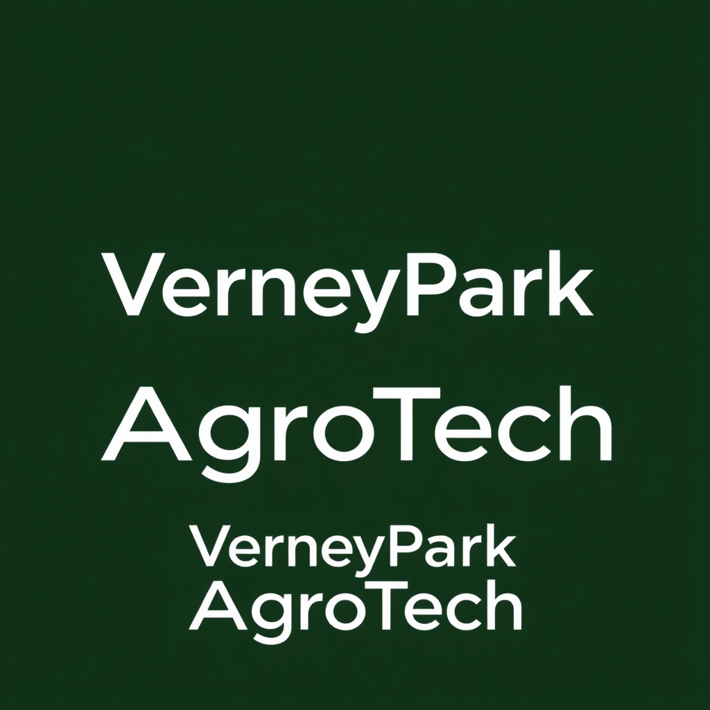 To create a visually striking and memorable logo for "VerneyPark-AgroTech," the design should reflect innovation, sustainability, and the forward-thinking nature of agricultural technology. The logo should evoke a sense of growth, connection with nature, and cutting-edge solutions.

Incorporating natural elements like leaves, crops, or a subtle depiction of the earth can symbolize the agricultural focus, while sleek, modern lines or abstract shapes can highlight the technology aspect. The typography should be clean and contemporary, with "VerneyPark" standing strong and distinguished, while "AgroTech" can be presented in a way that reflects innovation—perhaps with a futuristic font or stylized design.

A color palette inspired by nature, such as earthy greens, blues, or rich browns, can create a connection to the agricultural world, balanced with a hint of metallic or tech-inspired hues to convey modernity and innovation. The overall logo should merge the concepts of tradition and technology, representing VerneyPark-AgroTech’s role in revolutionizing agriculture while staying rooted in the environment.