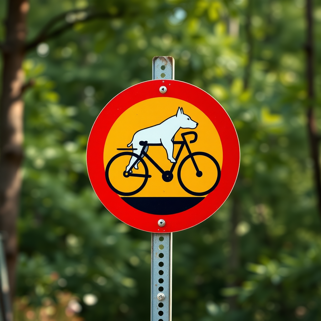 bicycle pitbull road sign