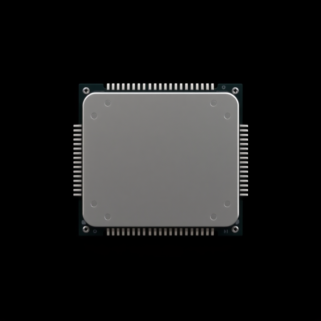 Square Clip Art CPU Solid White Chip 4k Professional Art Square Straight On Solid Black Background No Blur No Fading No Shading