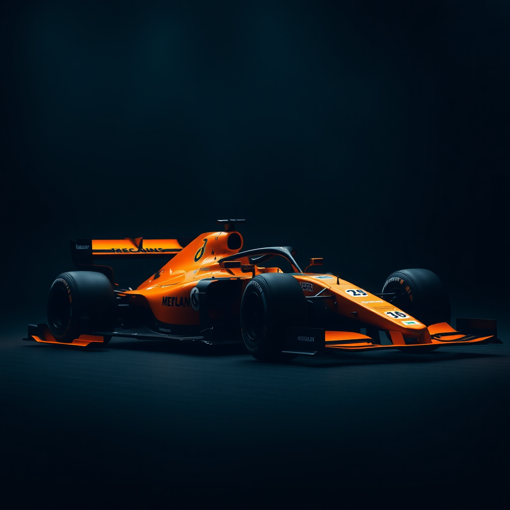 f1 car mclaren in dark backgroud