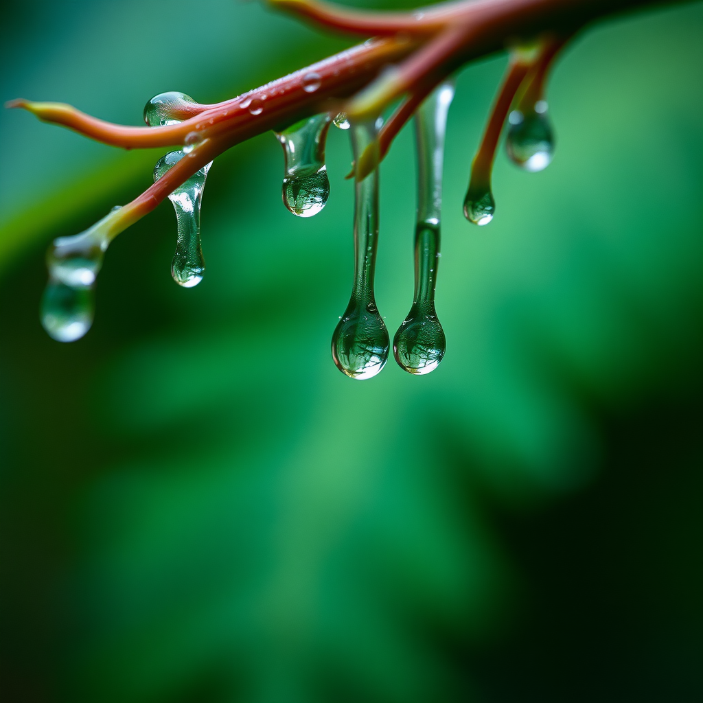 Raindrops falling, macro photography, natural scenery, high definition, large scene.