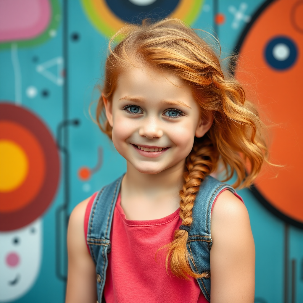 8 year-old girl with strawberry blonde hair