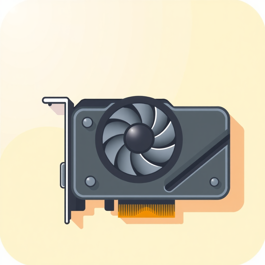 flat icon of graphics card