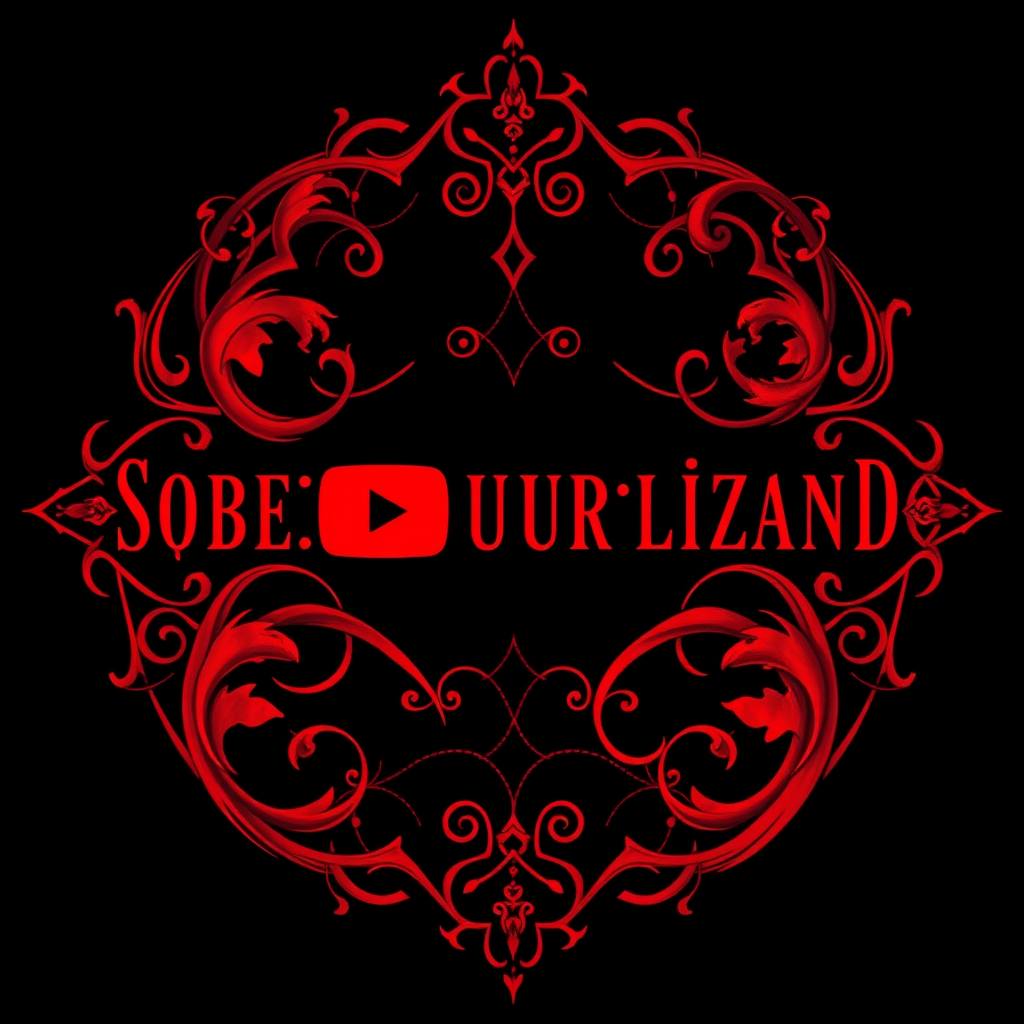 A mesmerizing logo for a YouTube channel named "Sobrenaturalizando" featuring striking details in blood-red hues. The design depicts a dark, supernatural theme with a gothic twist. The logo showcases intricate swirls and mystical symbols in vibrant shades of crimson, adding a sense of mystery and intrigue. This visually captivating image seamlessly blends the macabre with elegance, inviting viewers into a world of supernatural wonders. The quality of this logo is outstanding, with sharp lines and rich colors that make it truly stand out.