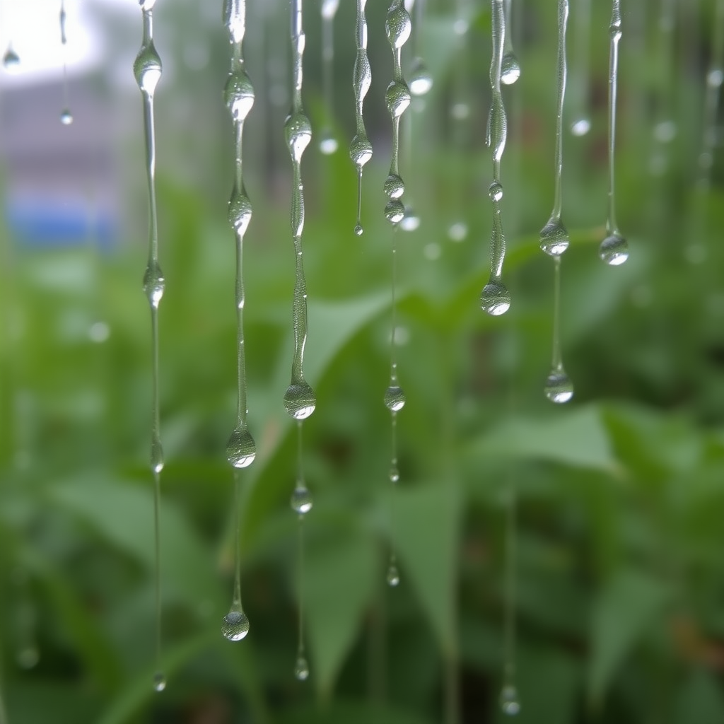 Raindrops falling, macro photography, natural scenery, high definition, large scene,