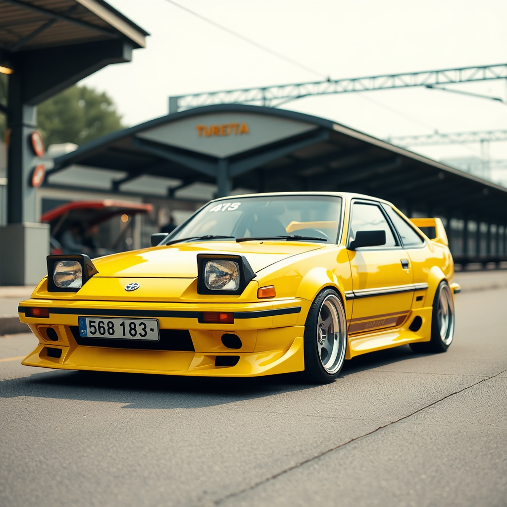 Lemon chrome toyota trueno tuning in Budapest at East Railstation.