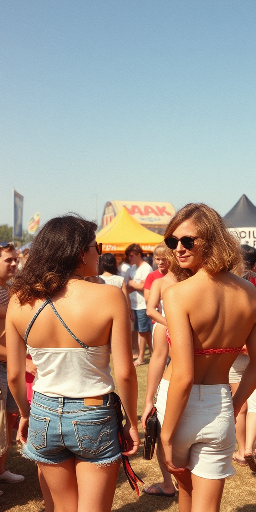 Vintage photo, 1980s. Hot summer. Woodstock.