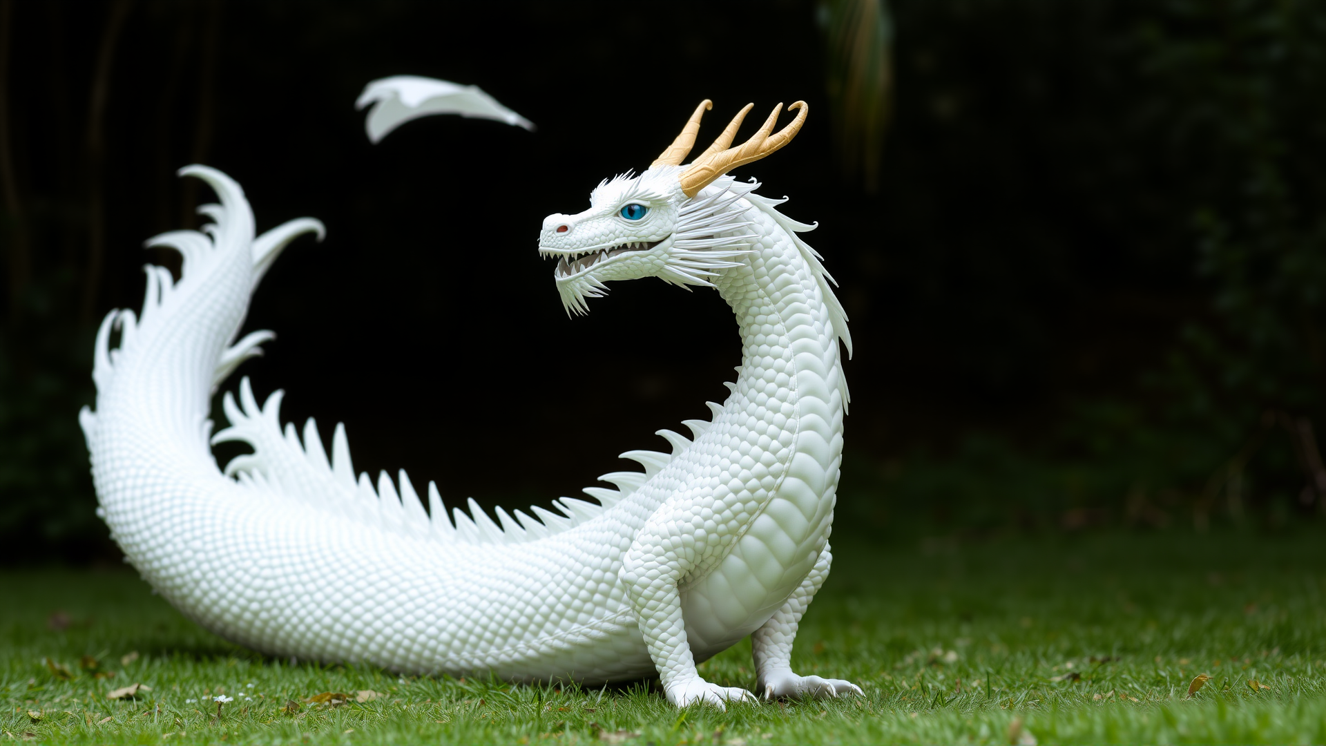 photo, blue-eyes white dragon, full body