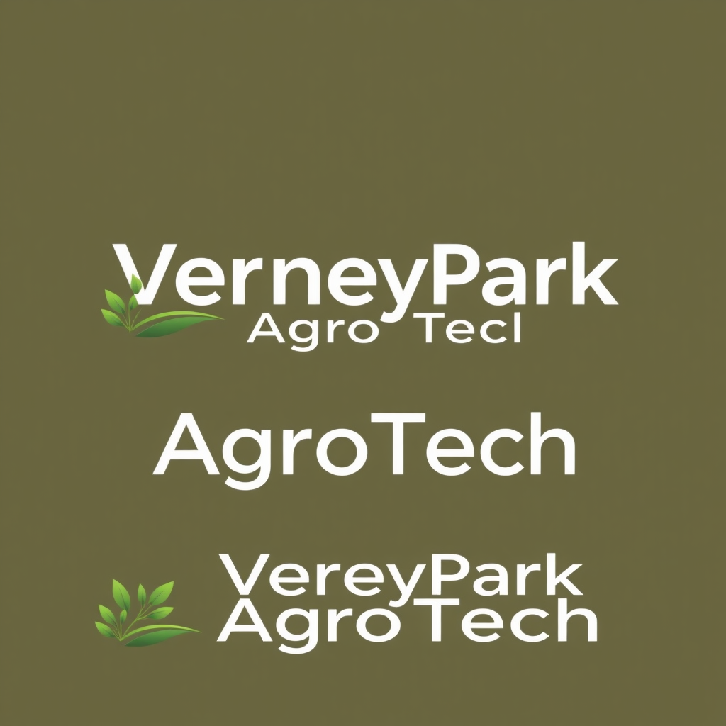 To create a visually striking and memorable logo for "VerneyPark-AgroTech," the design should reflect innovation, sustainability, and the forward-thinking nature of agricultural technology. The logo should evoke a sense of growth, connection with nature, and cutting-edge solutions.

Incorporating natural elements like leaves, crops, or a subtle depiction of the earth can symbolize the agricultural focus, while sleek, modern lines or abstract shapes can highlight the technology aspect. The typography should be clean and contemporary, with "VerneyPark" standing strong and distinguished, while "AgroTech" can be presented in a way that reflects innovation—perhaps with a futuristic font or stylized design.

A color palette inspired by nature, such as earthy greens, blues, or rich browns, can create a connection to the agricultural world, balanced with a hint of metallic or tech-inspired hues to convey modernity and innovation. The overall logo should merge the concepts of tradition and technology, representing VerneyPark-AgroTech’s role in revolutionizing agriculture while staying rooted in the environment.