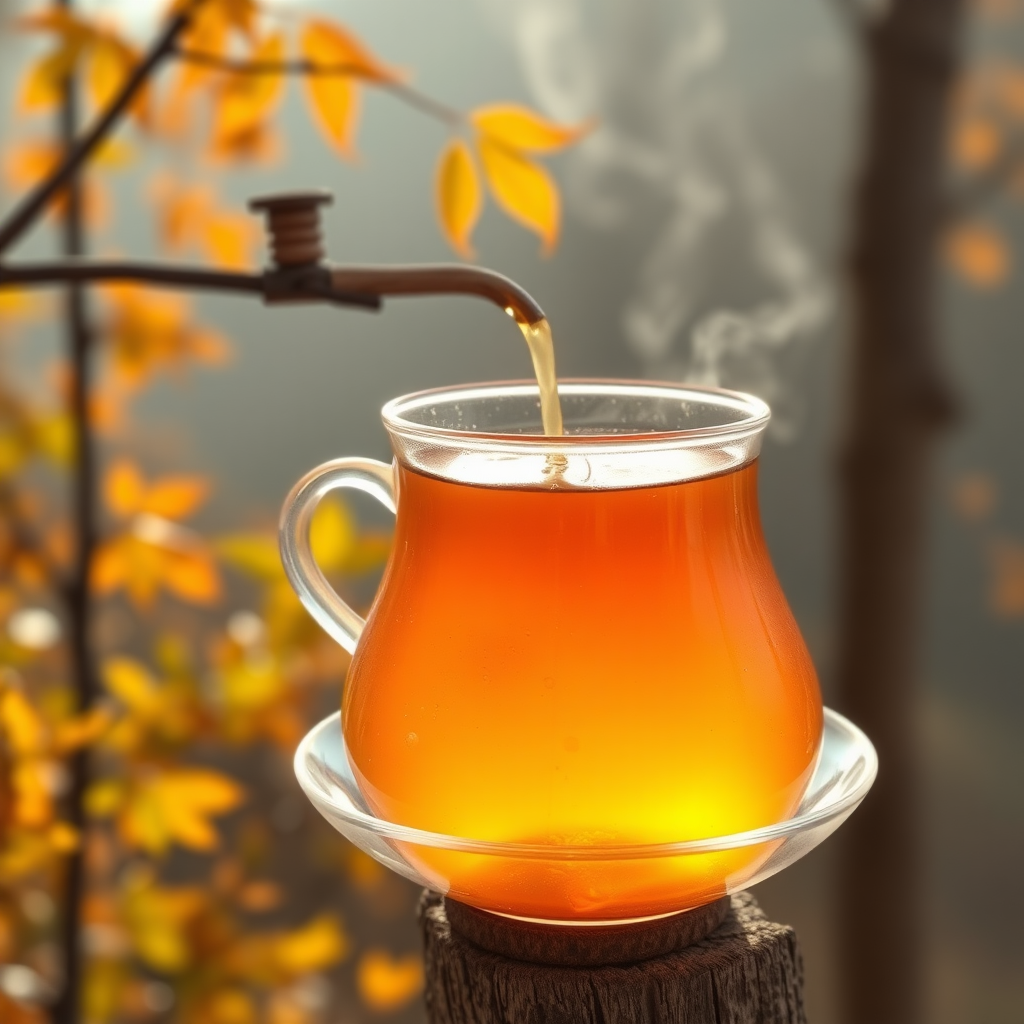 Drinking Kung Fu black tea in autumn.