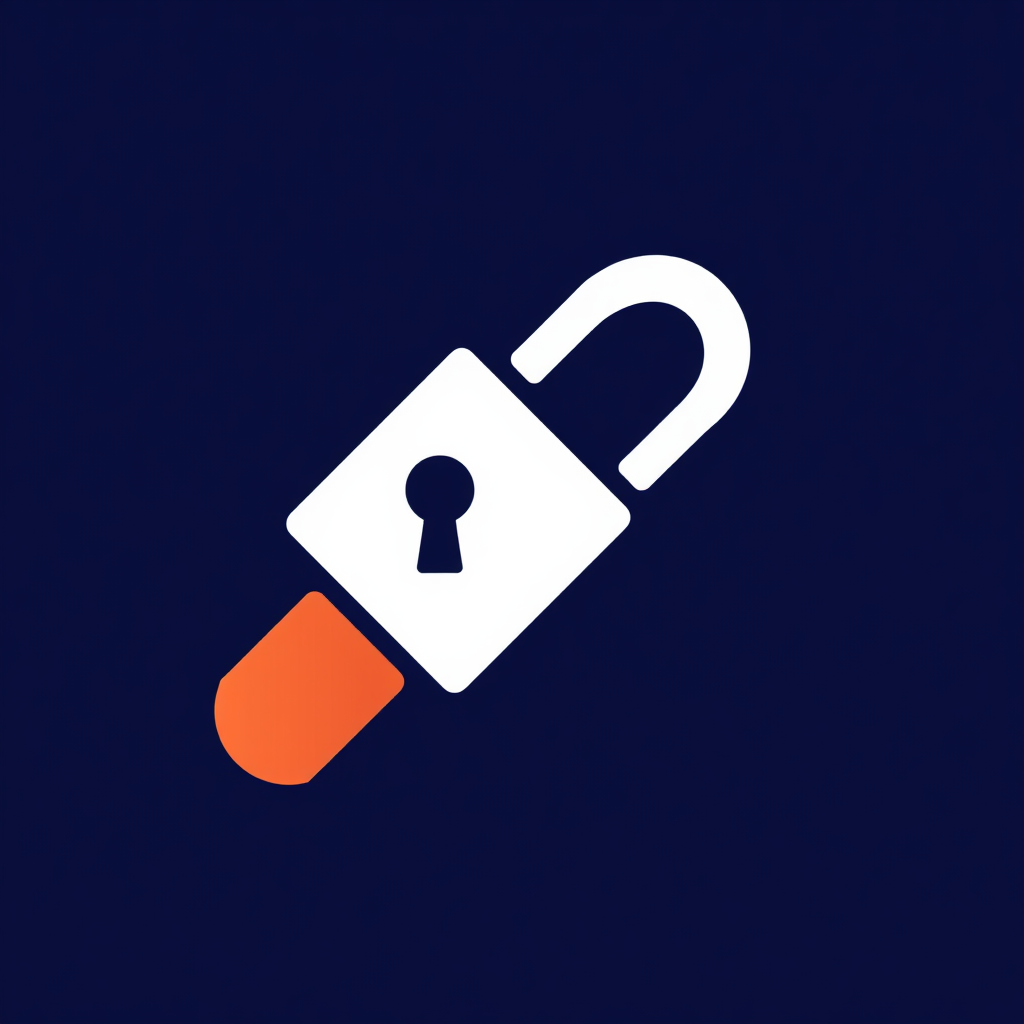 Purple orange white Logo representing an Encryption & Decryption tool.