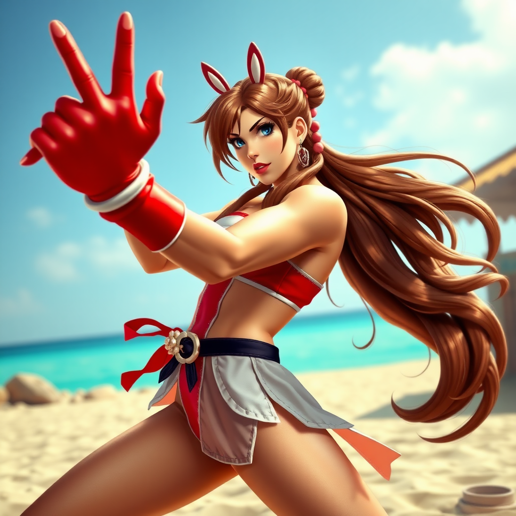 Mai Shiranui classic fighting pose. HD DSLR Photo