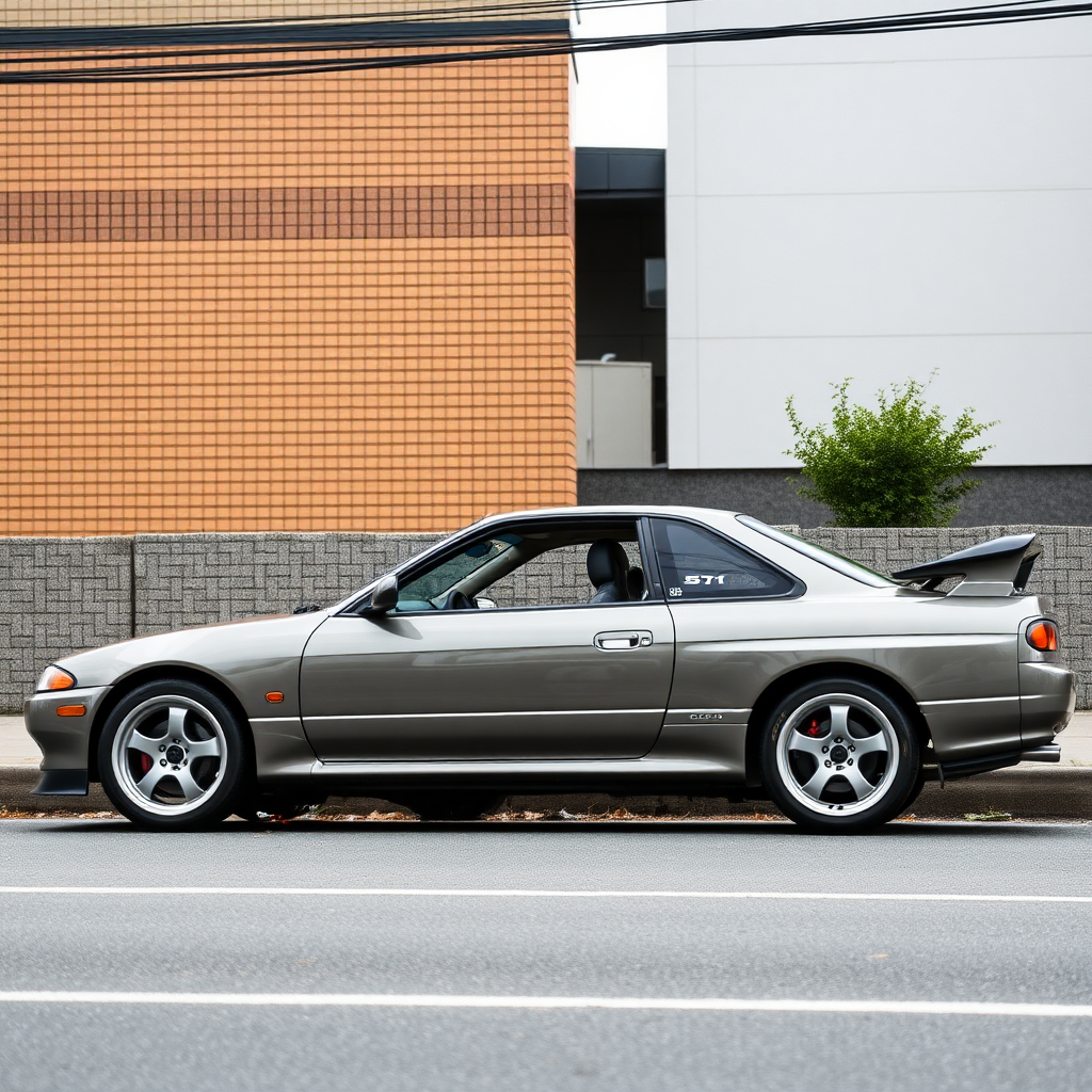 nissan silvia s14 the car is parked on the side of the road, inspired by Taiyō Matsumoto, tumblr, restomod, nd4, c4