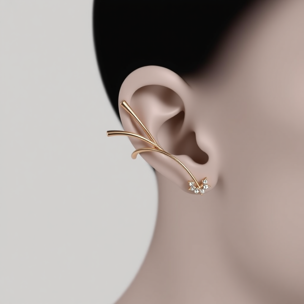 minimalist sculptive ear cuff jewellery design