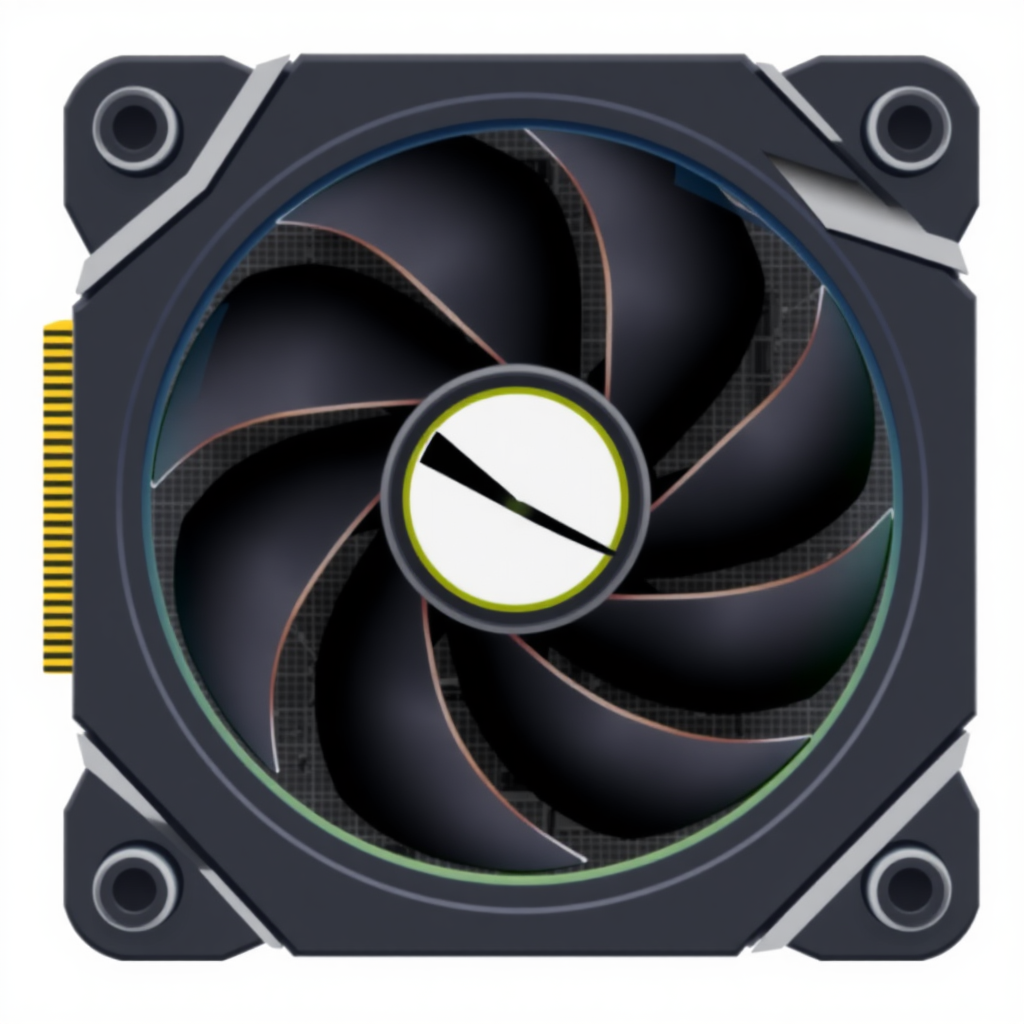 flat icon of 3 fan gpu